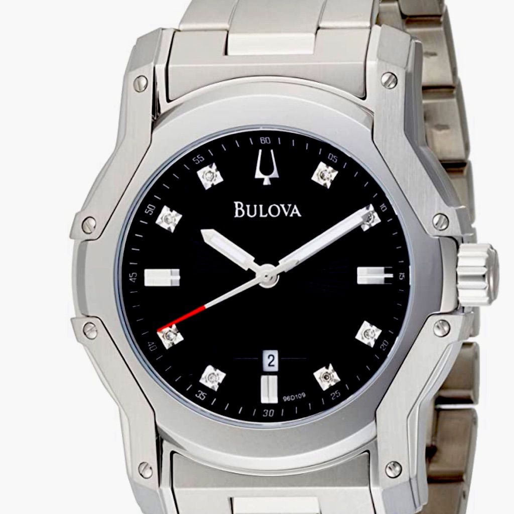 Bulova Mens Diamond Black Dial Watch